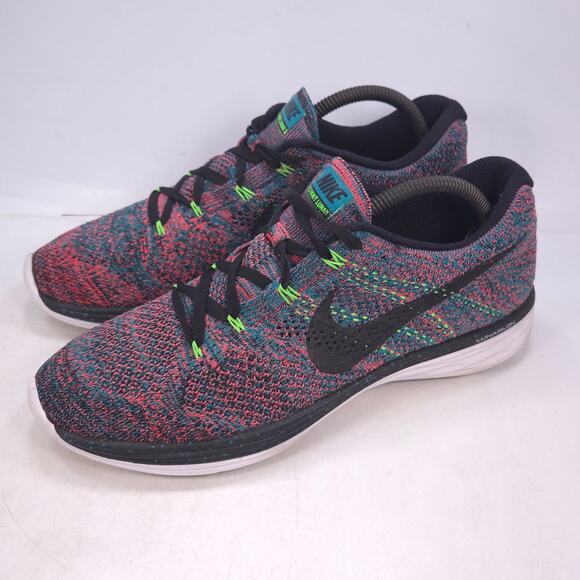 Nike Flyknit Lunar 3 Athletic Running Shoe Mens Size 9.5 698181-302 Multi Black - Picture 1 of 10